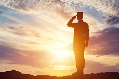 Soldier saluting